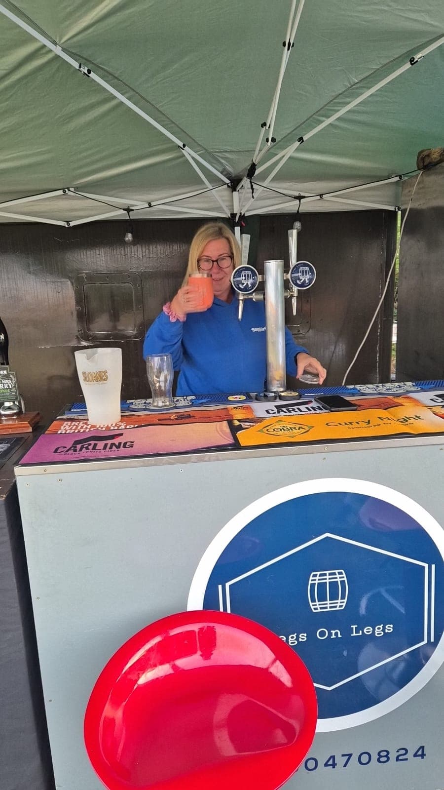 Behind the bar at an event